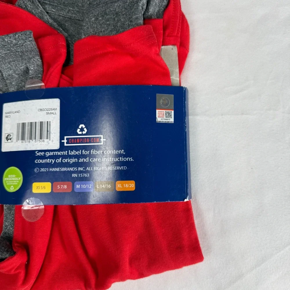 Champion Maryland Terrapins Youth 2-Piece T-Shirt Set‎ Red Grey Size S 7/8 NEW